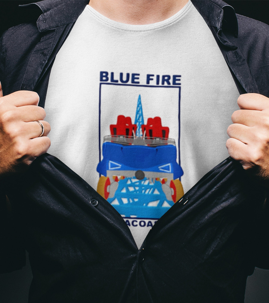 Blue Fire Megacoaster Roller Car T-Shirt