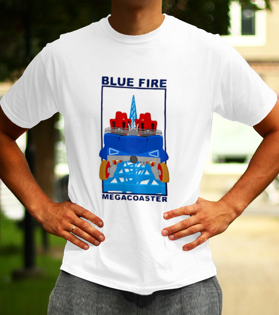 Blue Fire Megacoaster Roller Car T-Shirt
