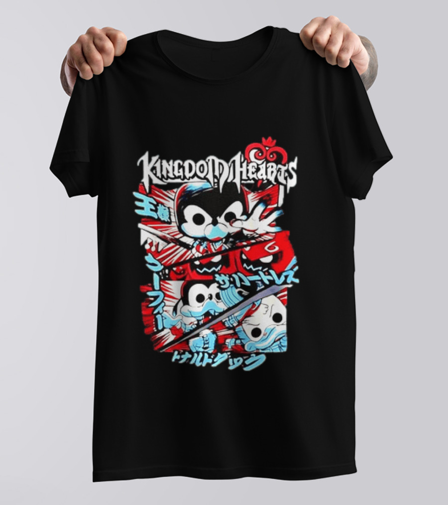 Kingdom Hearts Mickey Mouse Goofy Donald Duck Manga T-Shirt