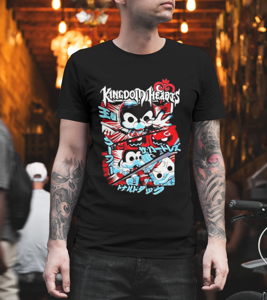 Kingdom Hearts Mickey Mouse Goofy Donald Duck Manga T-Shirt