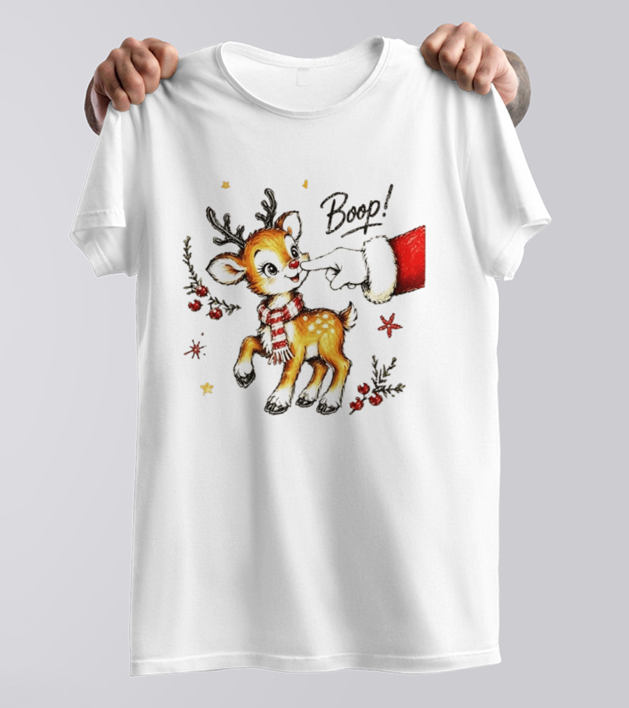 Boop Reindeer Santa Claus Hand Christmas Festive Holiday Magic T-Shirt