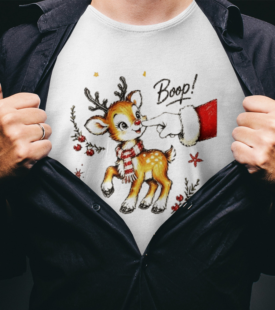 Boop Reindeer Santa Claus Hand Christmas Festive Holiday Magic T-Shirt