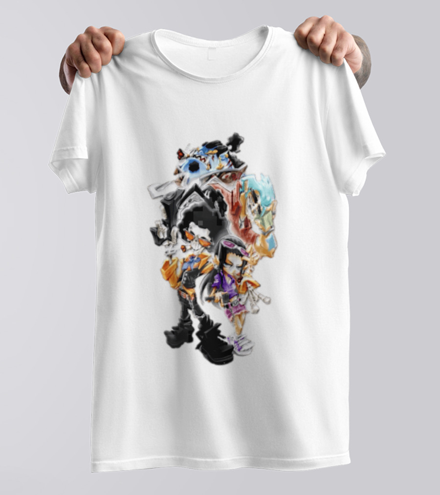 Brook Jinbe Franky Nico Robin One Piece Characters T-Shirt