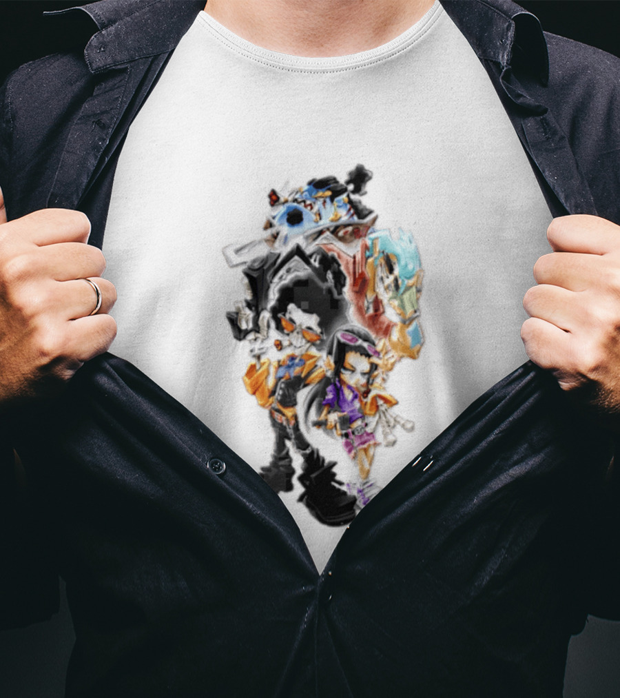 Brook Jinbe Franky Nico Robin One Piece Characters T-Shirt