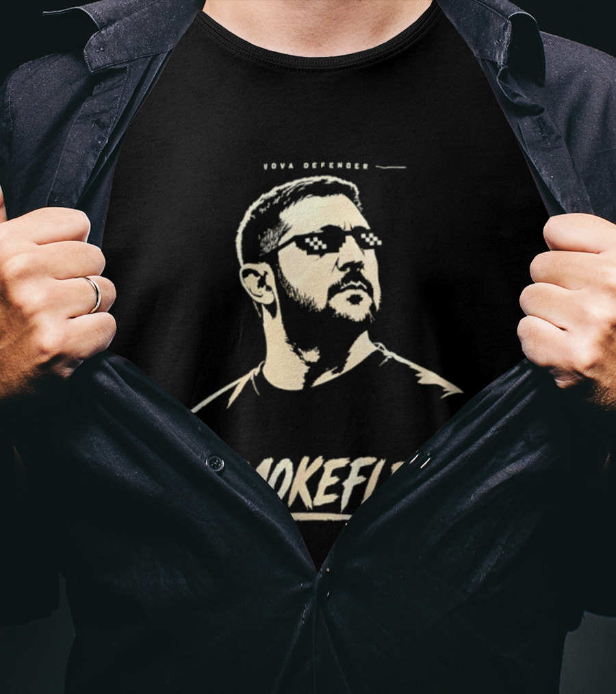 Vova Defender Smokefleet Thug Life Pixelated Sunglasses T-Shirt