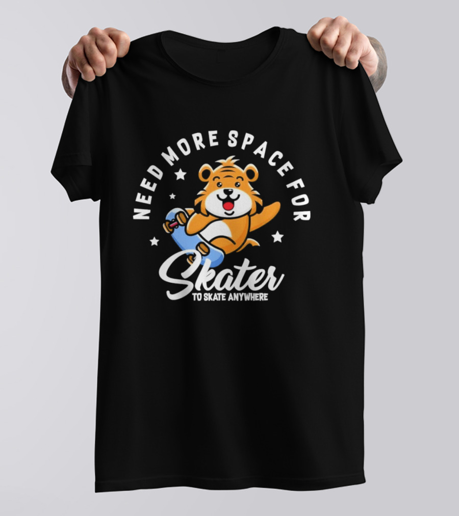 Need More Space Bear Skater To Skate Anywhere T-Shirt