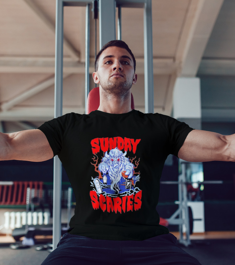 Sunday Scaries Buffalo Football Game Day Frights Lancaster Jeff Schmid T-Shirt