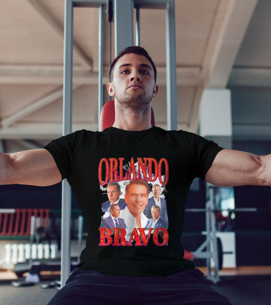 Orlando Bravo Red Text Multiple Portraits T-Shirt