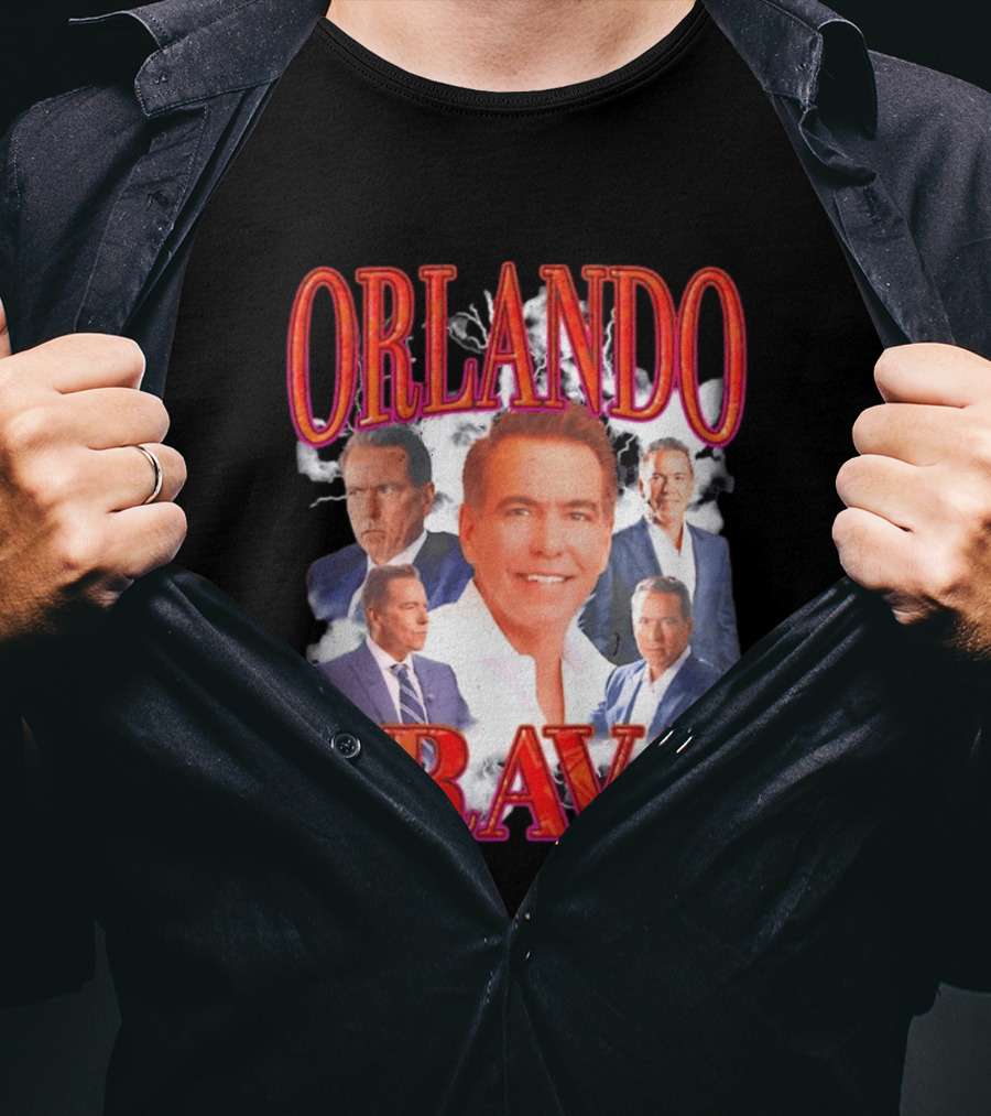 Orlando Bravo Red Text Multiple Portraits T-Shirt