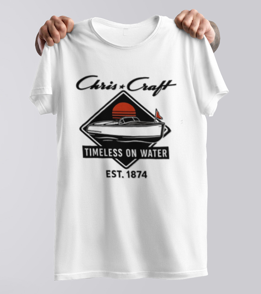Chris Craft Vintage Boating Timeless On Water Est 1874 T-Shirt