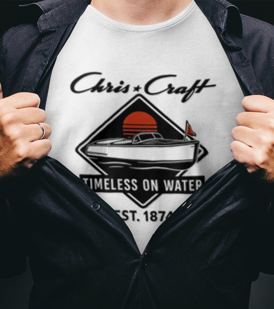 Chris Craft Vintage Boating Timeless On Water Est 1874 T-Shirt