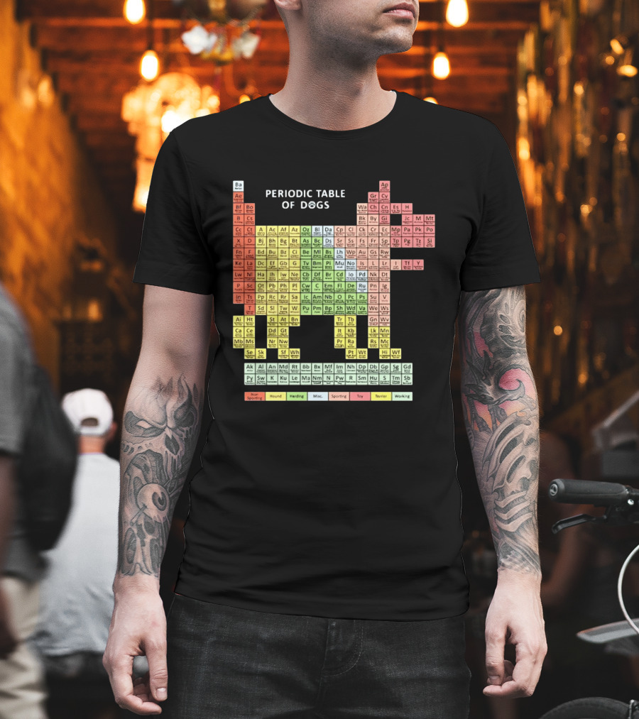 Periodic Table Of Dogs Breed Chart Non Sporting Hound Herding Misc Sporting Toy Terrier Working T-Shirt
