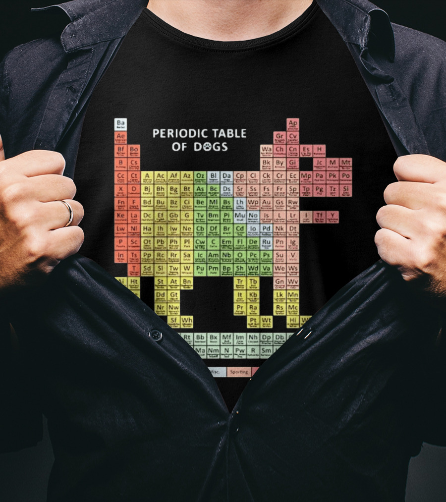 Periodic Table Of Dogs Breed Chart Non Sporting Hound Herding Misc Sporting Toy Terrier Working T-Shirt