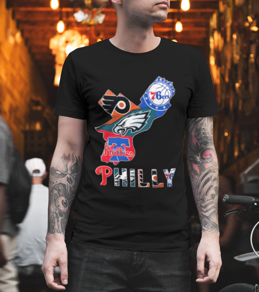 Philadelphia 76ers Flyers Eagles Phillies Philly Teams T-Shirt