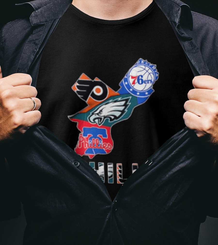 Philadelphia 76ers Flyers Eagles Phillies Philly Teams T-Shirt