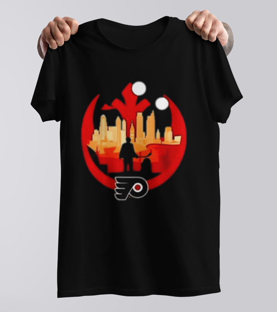 Philadelphia Flyers NHL Star Wars Rebel Alliance Skyline T-Shirt