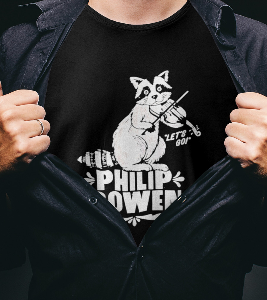 Philip Bowen Raccoon Playing Violin Let's Go T-Shirt
