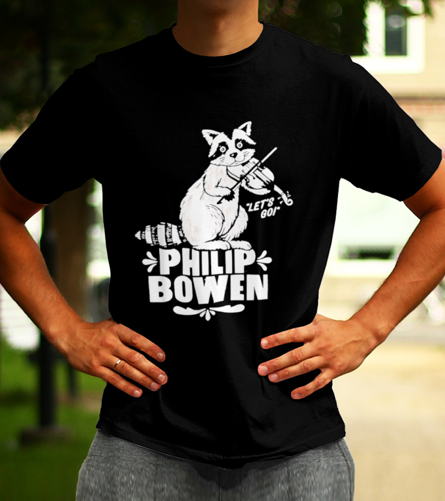 Philip Bowen Raccoon Playing Violin Let's Go T-Shirt