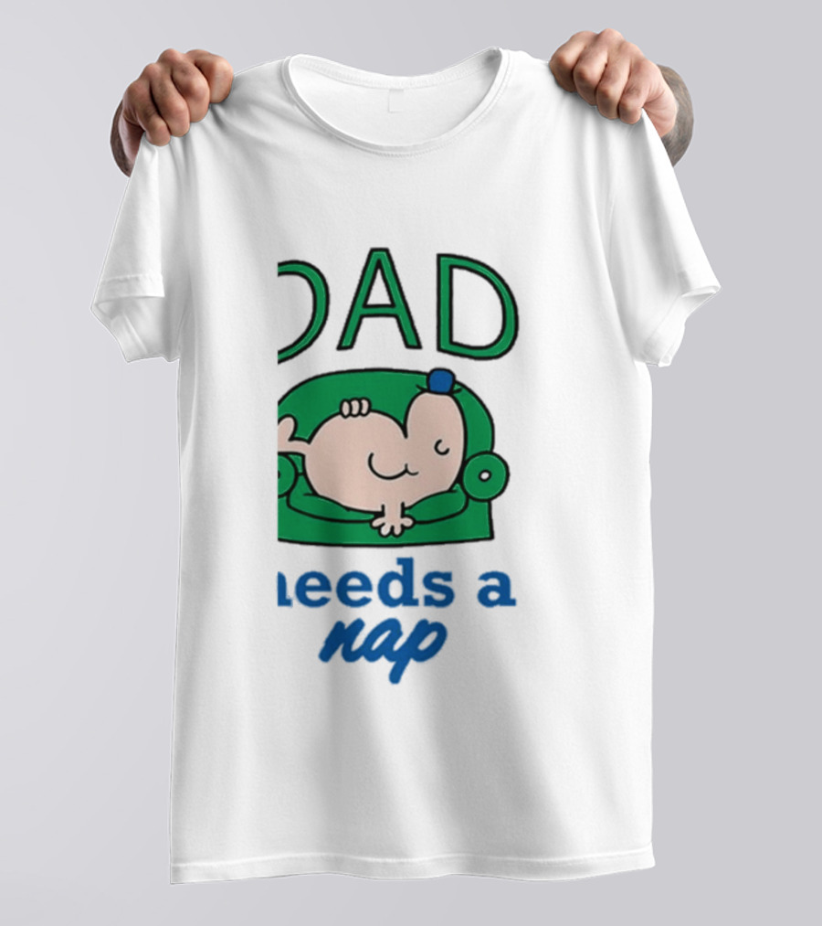 Dad Needs A Nap Cute Cartoon Sleeping Couch T-Shirt