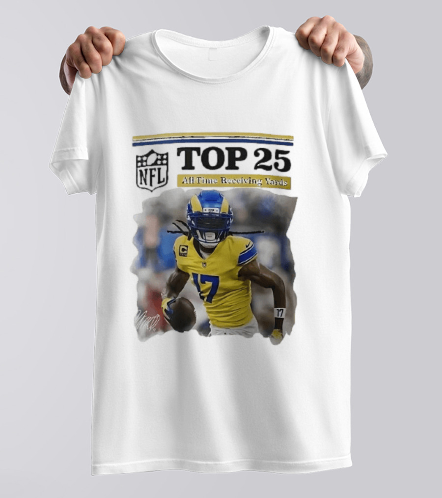 NFL Top 25 All Time Receiving Yards 17 T-Shirt