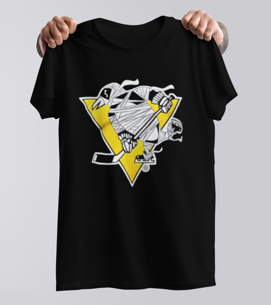 Pittsburgh Penguins Mummy Wrapped Hockey Stick Halloween 26 T-Shirt