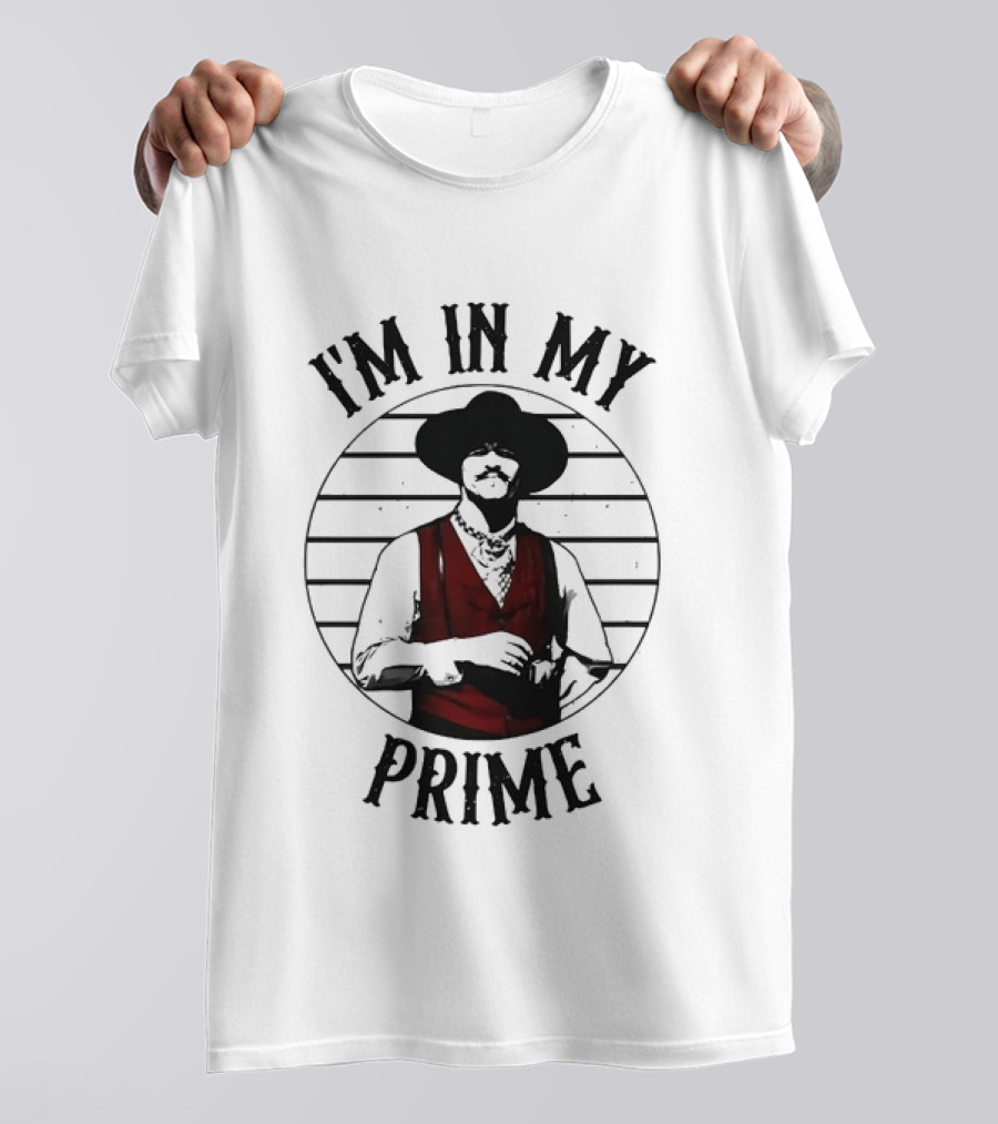 I'm In My Prime Cowboy Theme Red Vest Hat T-Shirt