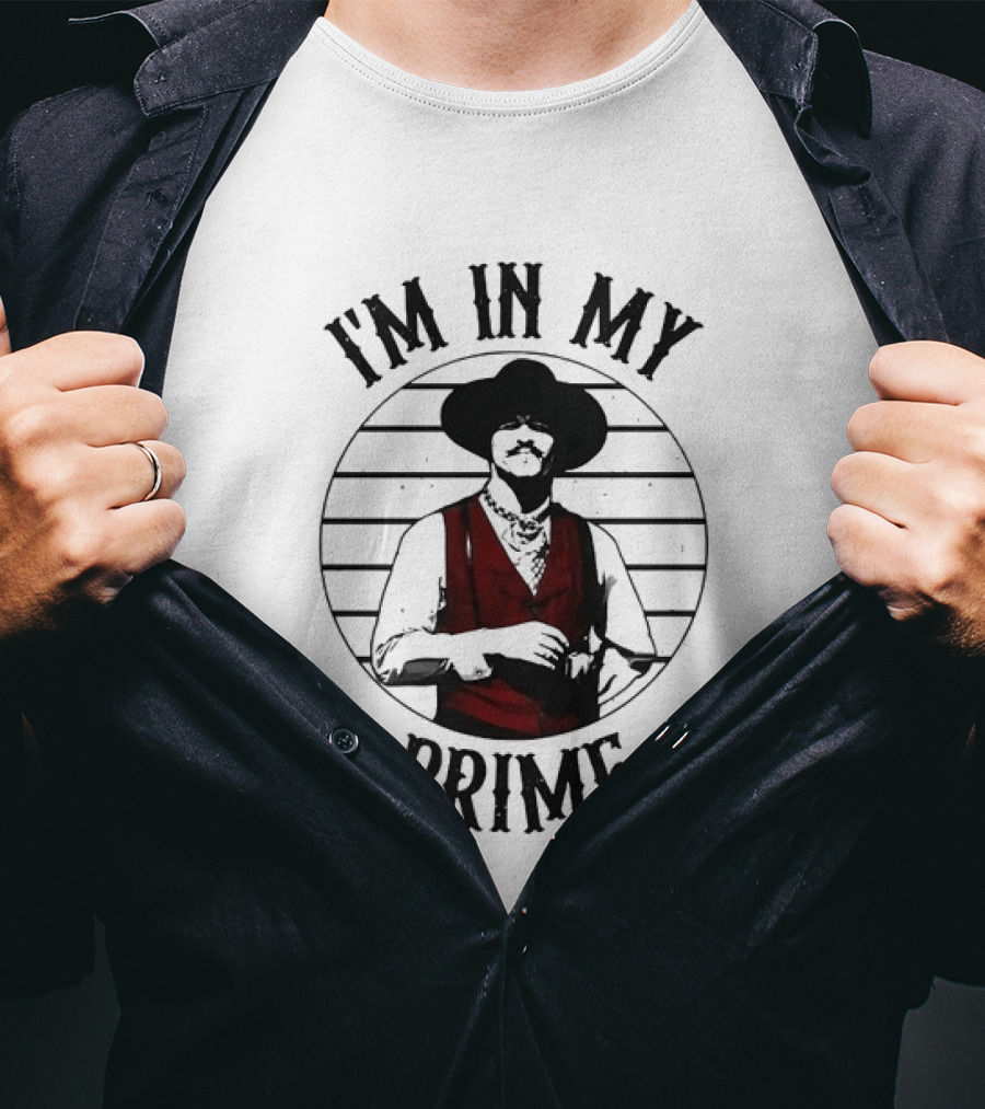 I'm In My Prime Cowboy Theme Red Vest Hat T-Shirt