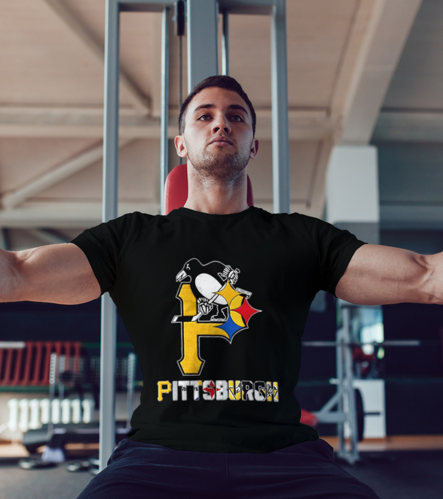 Pittsburgh Penguins Steelers P Logo Sport Map Iconic Team T-Shirt