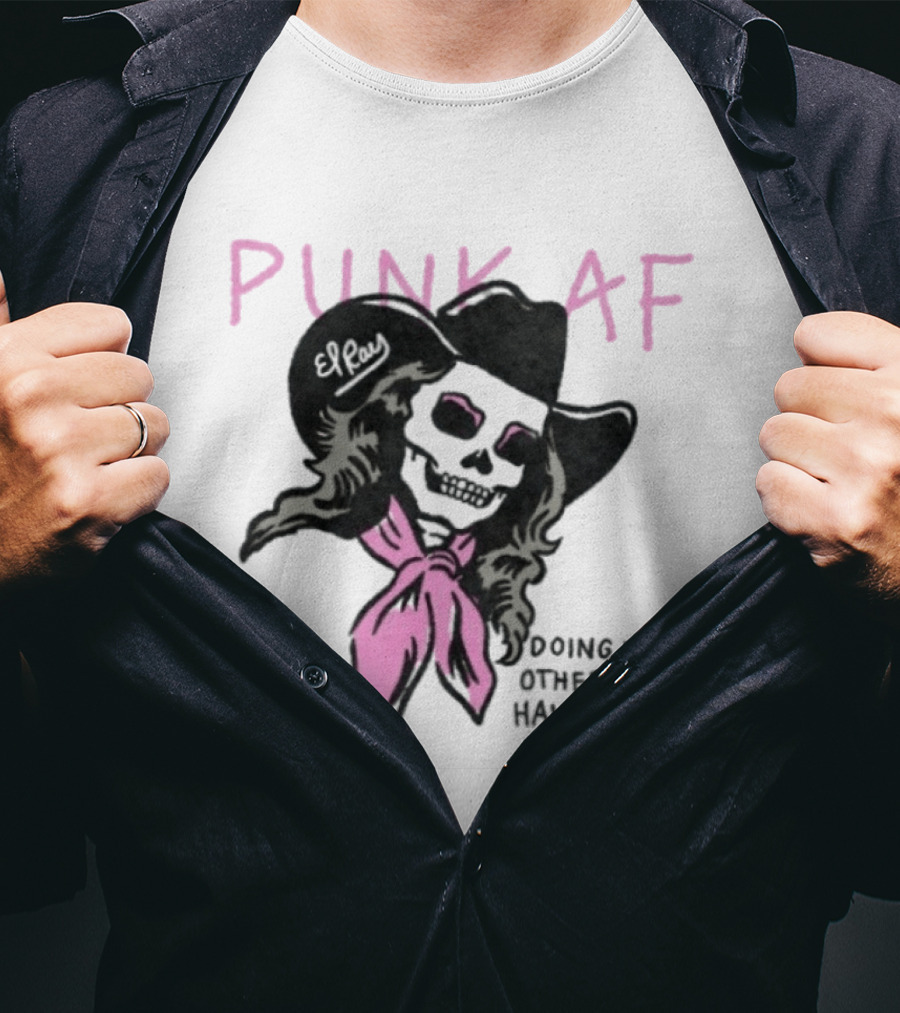 Punk AF Skeleton Cowboy Doing What Others Don't Have The Guts To Do T-Shirt