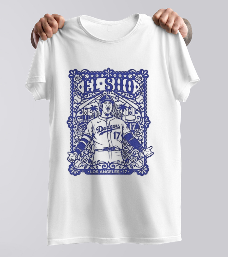 Shohei Ohtani El Sho Papel Picado Los Angeles Baseball T-Shirt