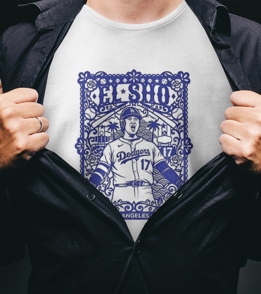 Shohei Ohtani El Sho Papel Picado Los Angeles Baseball T-Shirt