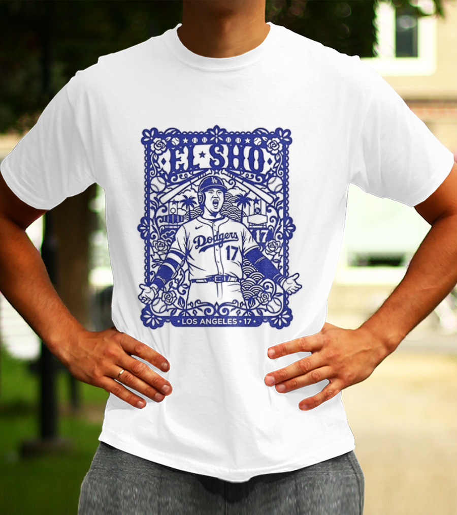 Shohei Ohtani El Sho Papel Picado Los Angeles Baseball T-Shirt