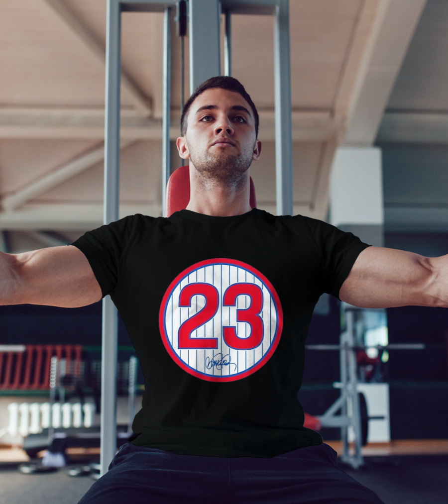 Chicago Cubs Ryne Sandberg Number 23 Signature Circle T-Shirt