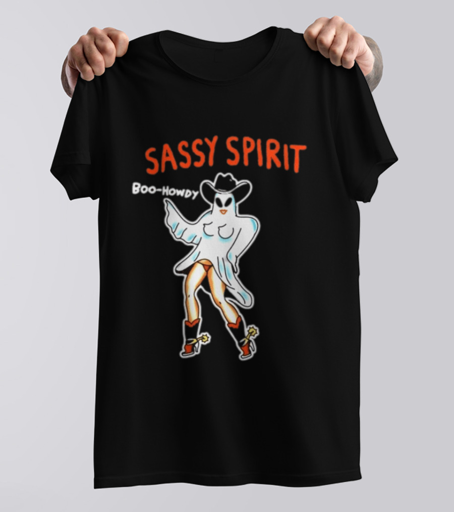 Sassy Spirit Boo Howdy Ghost Cowgirl Western Halloween Costume T-Shirt
