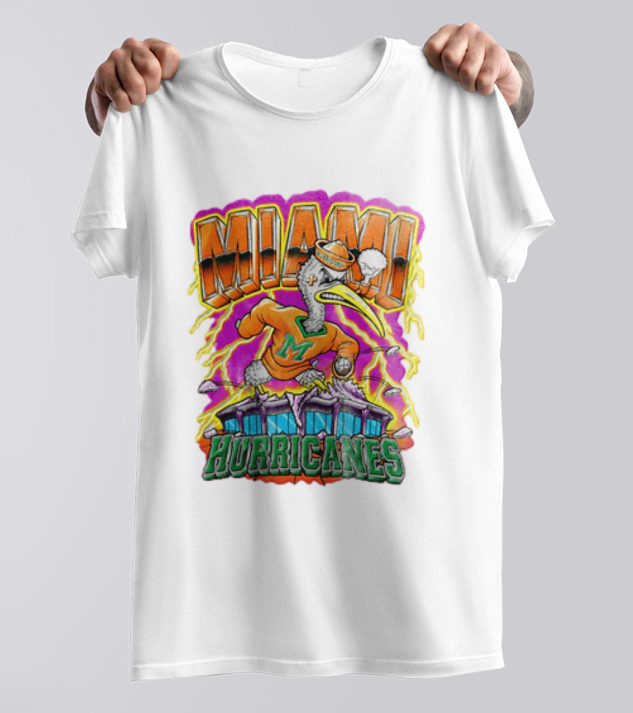 Miami Hurricanes Vintage Style Go Canes U Throwback T-Shirt