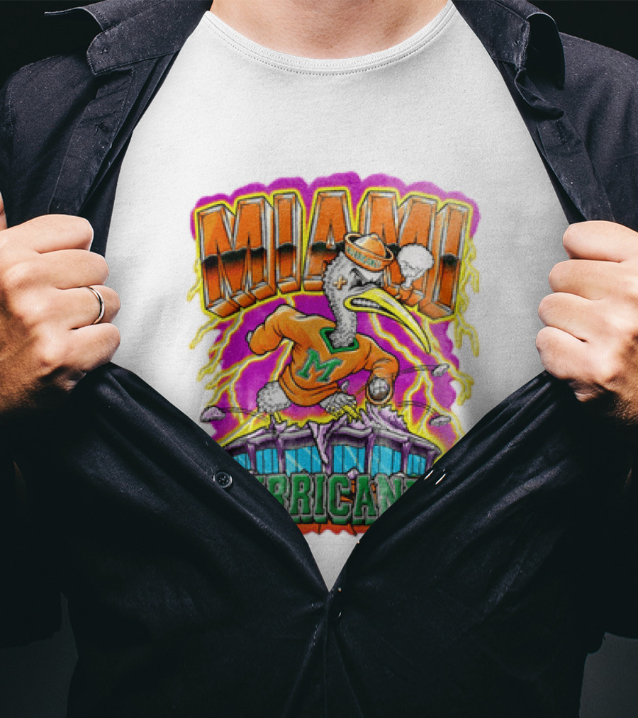 Miami Hurricanes Vintage Style Go Canes U Throwback T-Shirt