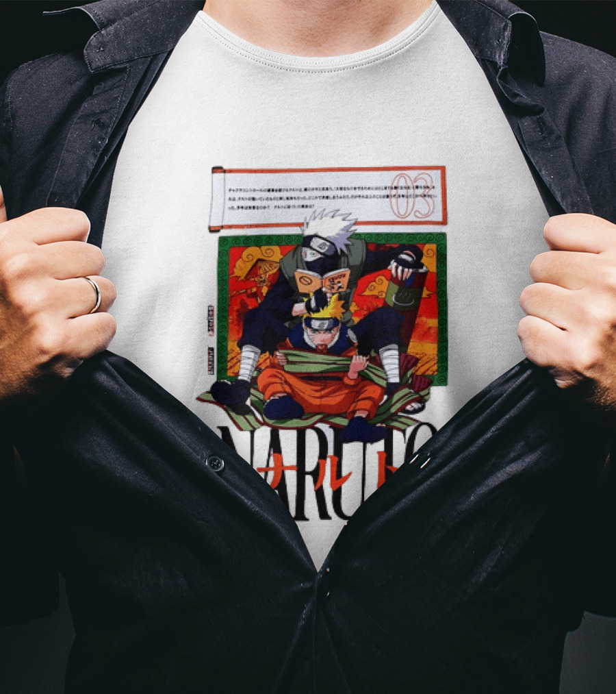 Naruto Kakashi 72 Series Manga Cover Style Anime T-Shirt