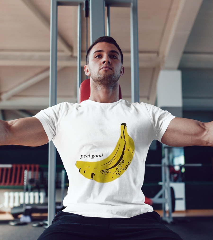 Peel Good Banana Fruit Minimalist Yellow T-Shirt