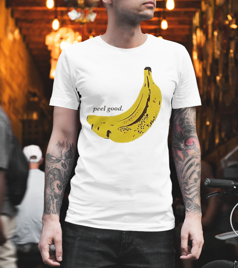 Peel Good Banana Fruit Minimalist Yellow T-Shirt
