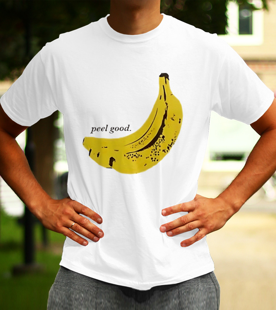 Peel Good Banana Fruit Minimalist Yellow T-Shirt