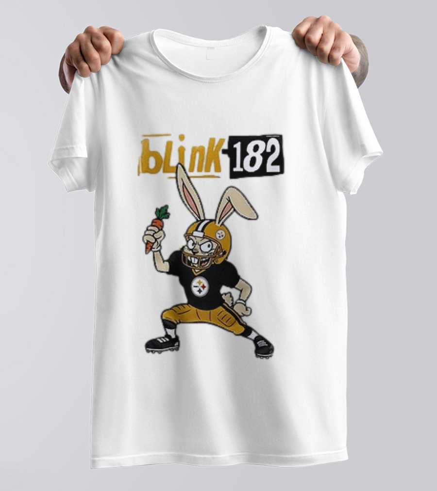 Blink 182 Pittsburgh Steelers Rabbit Football T-Shirt