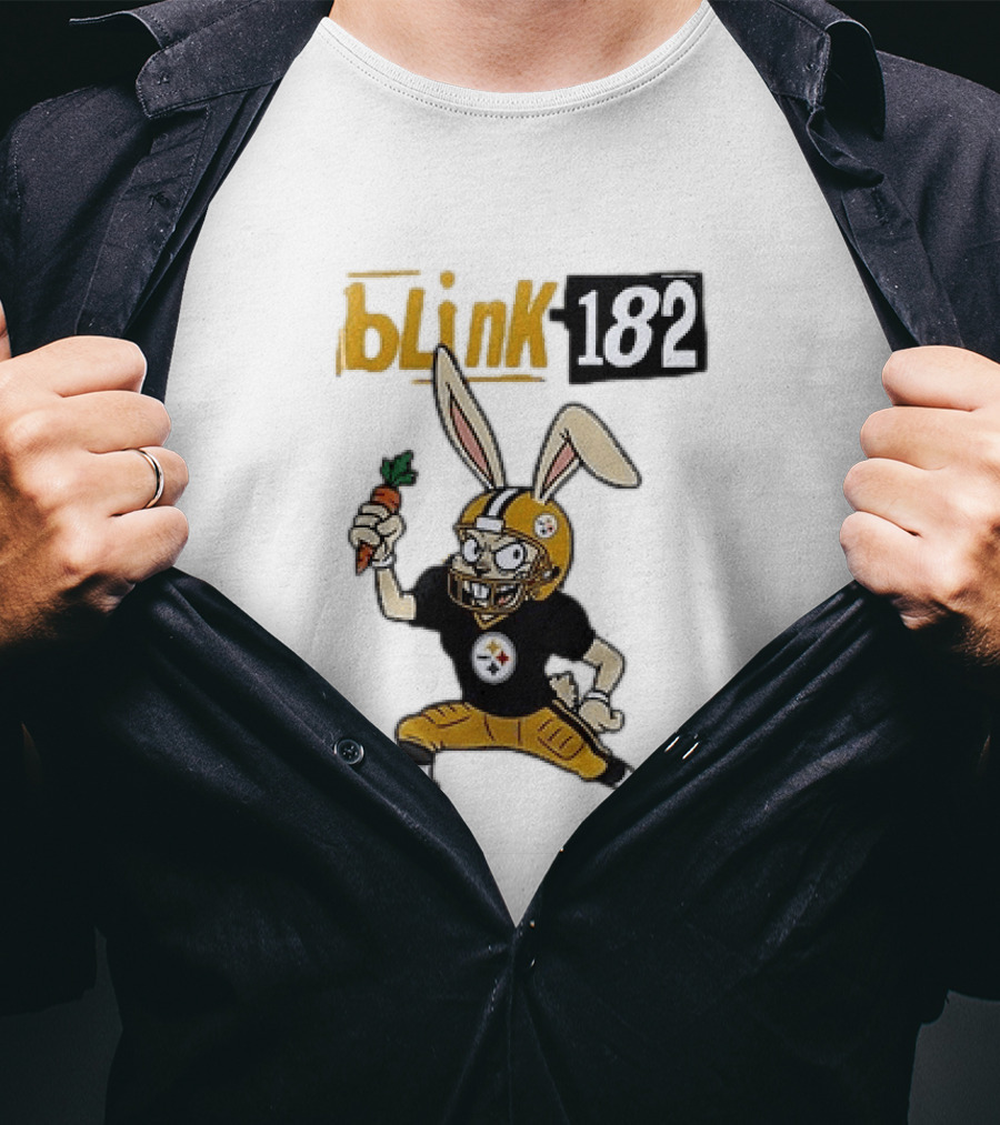 Blink 182 Pittsburgh Steelers Rabbit Football T-Shirt