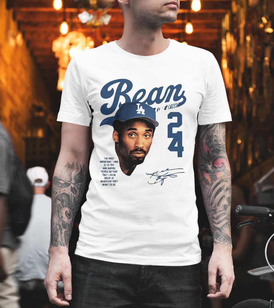 Puka Nacua Wears Bean Kobe Bryant Dodgers 24 T-Shirt