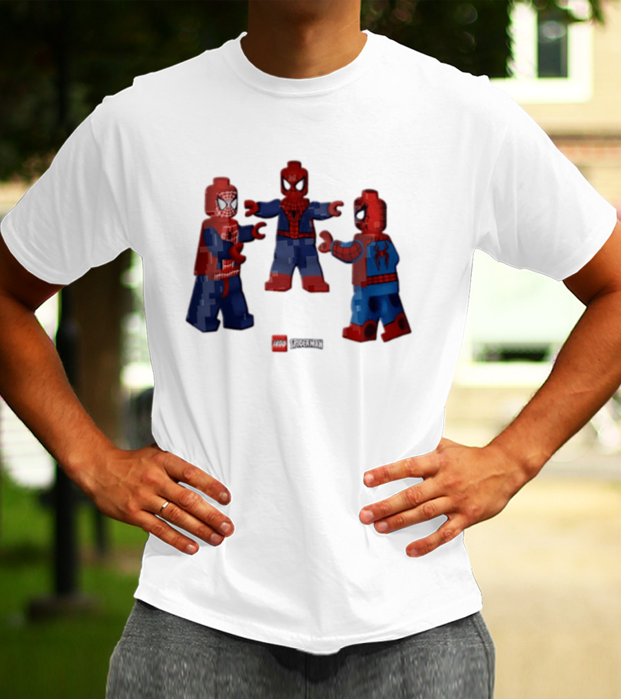 LEGO Spider Man Three Figures Meme Poses T-Shirt