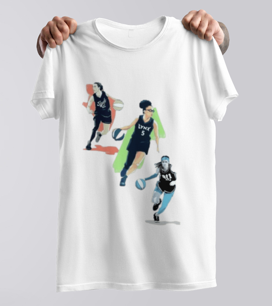 WNBA Players Indy 22 Lynx 5 Atlanta 10 Basketball Action T-Shirt