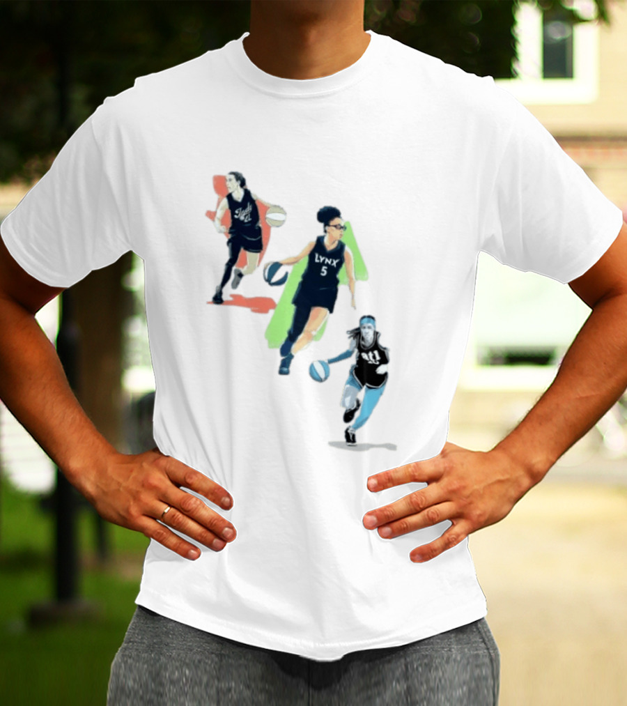 WNBA Players Indy 22 Lynx 5 Atlanta 10 Basketball Action T-Shirt