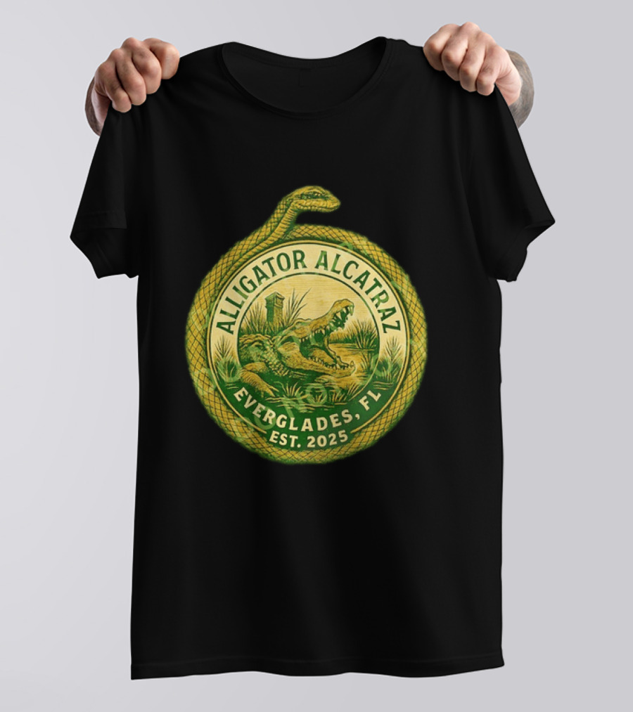 Alligator Alcatraz Everglades Florida Est. 2025 Snake And Reptile T-Shirt