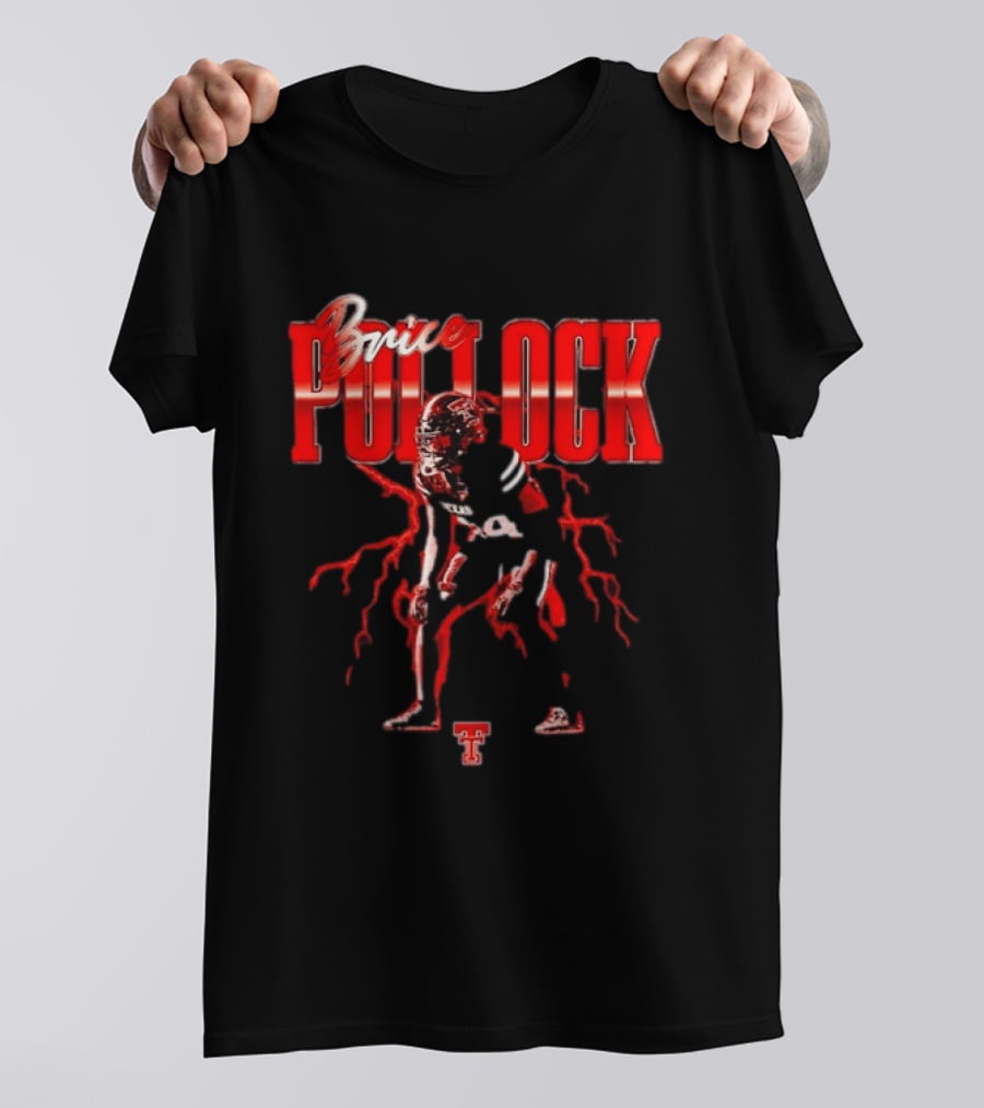 Brice Pollock Texas Tech Red Raiders Football Player Art With Team T-Shirt