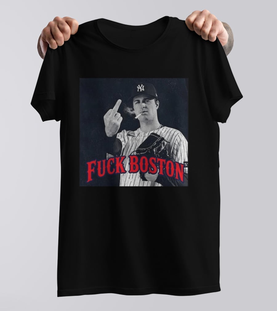 Cam Schlittler The Fuck Yankees Fuck Boston Meme Yankees Player Middle Finger Yankee Cap T-Shirt
