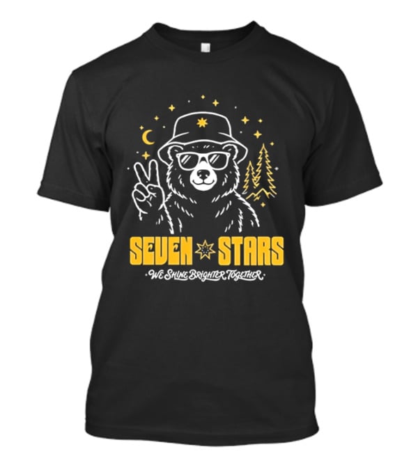Seven Stars Peaceful Bear At Night We Shine Brighter Together T-Shirt